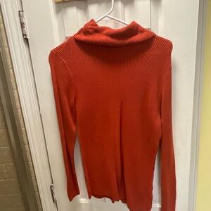 Croft & Barrow Women’s Red Cotton Ribbed Turtleneck Sweater Size M